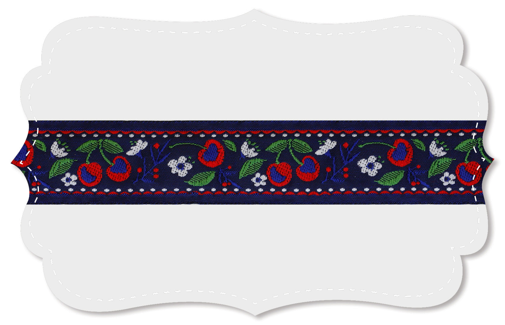 Kafka Ribbon - Cherries Denim and Red