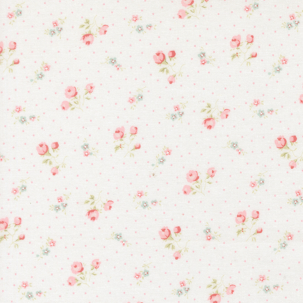 Abide - Small Floral Dots in Linen White