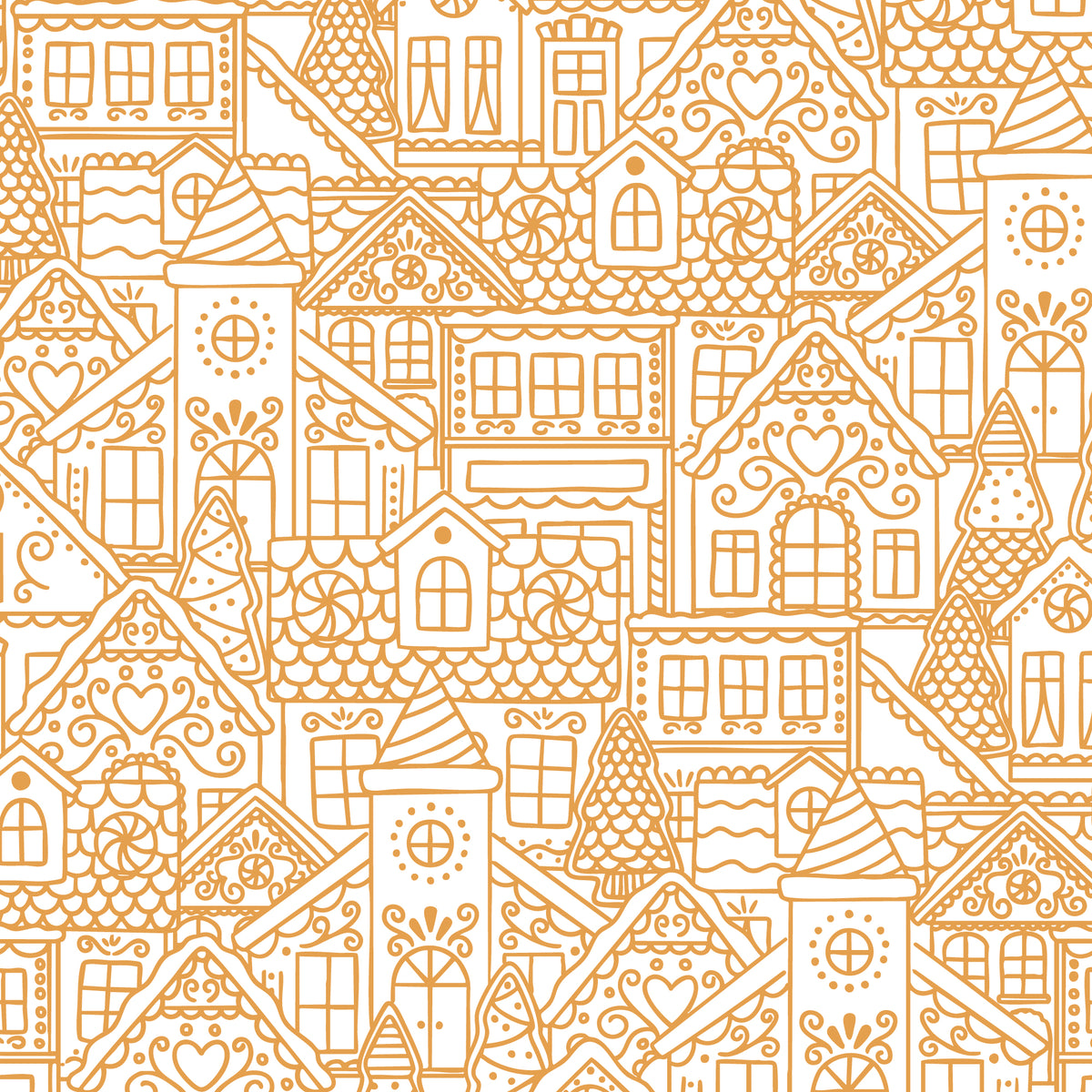 Jolly Tidings - Gingerbread Village in Gold