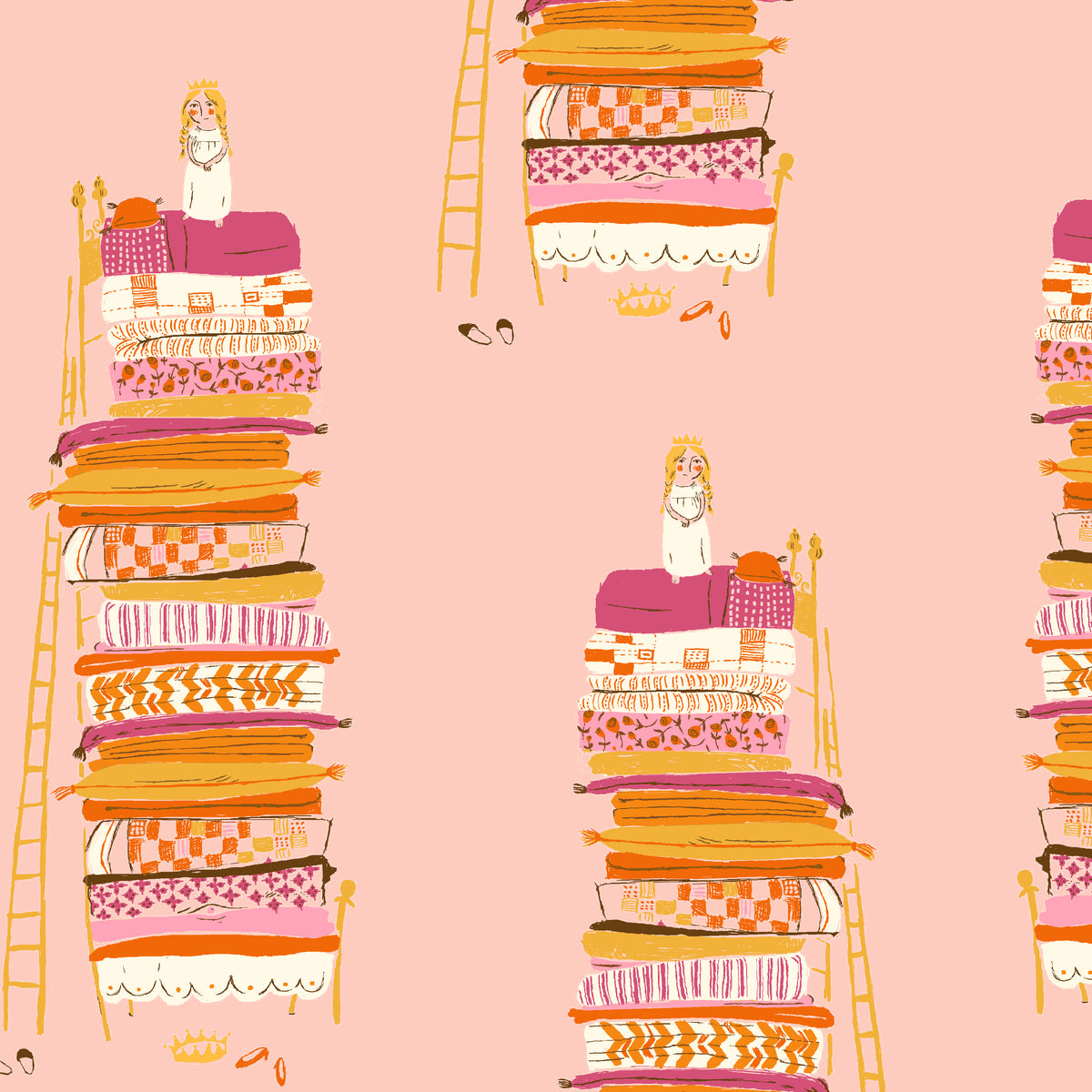 Heather Ross Favorites - Princess and the Pea in Pink