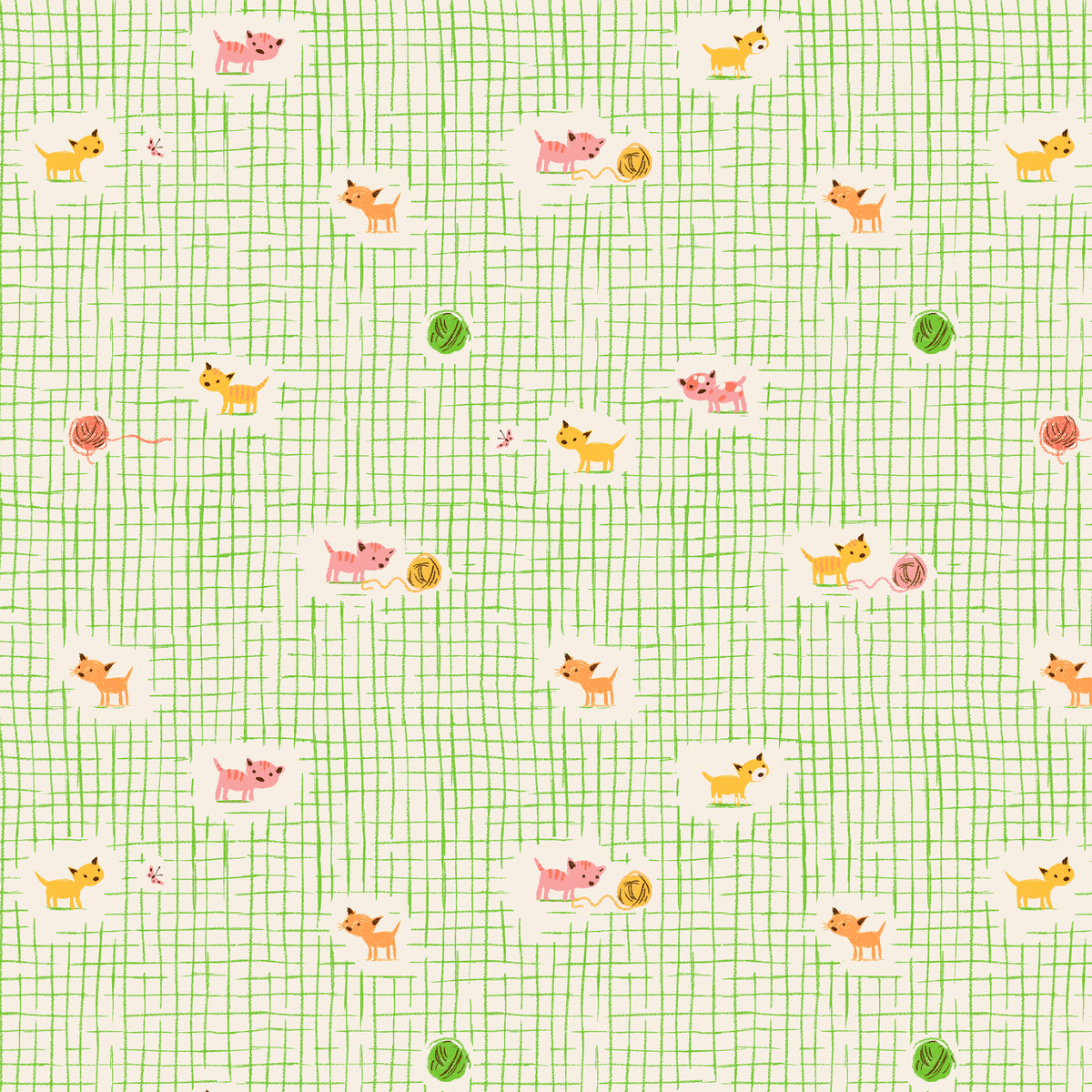 Heather Ross Favorites - Kitten Plaid in Green