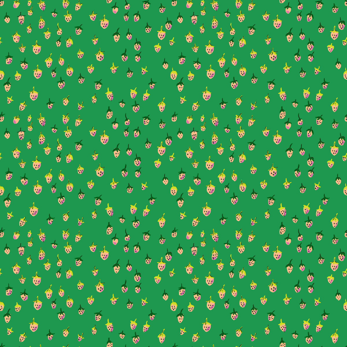Heather Ross Favorites - Field Strawberries in Jade