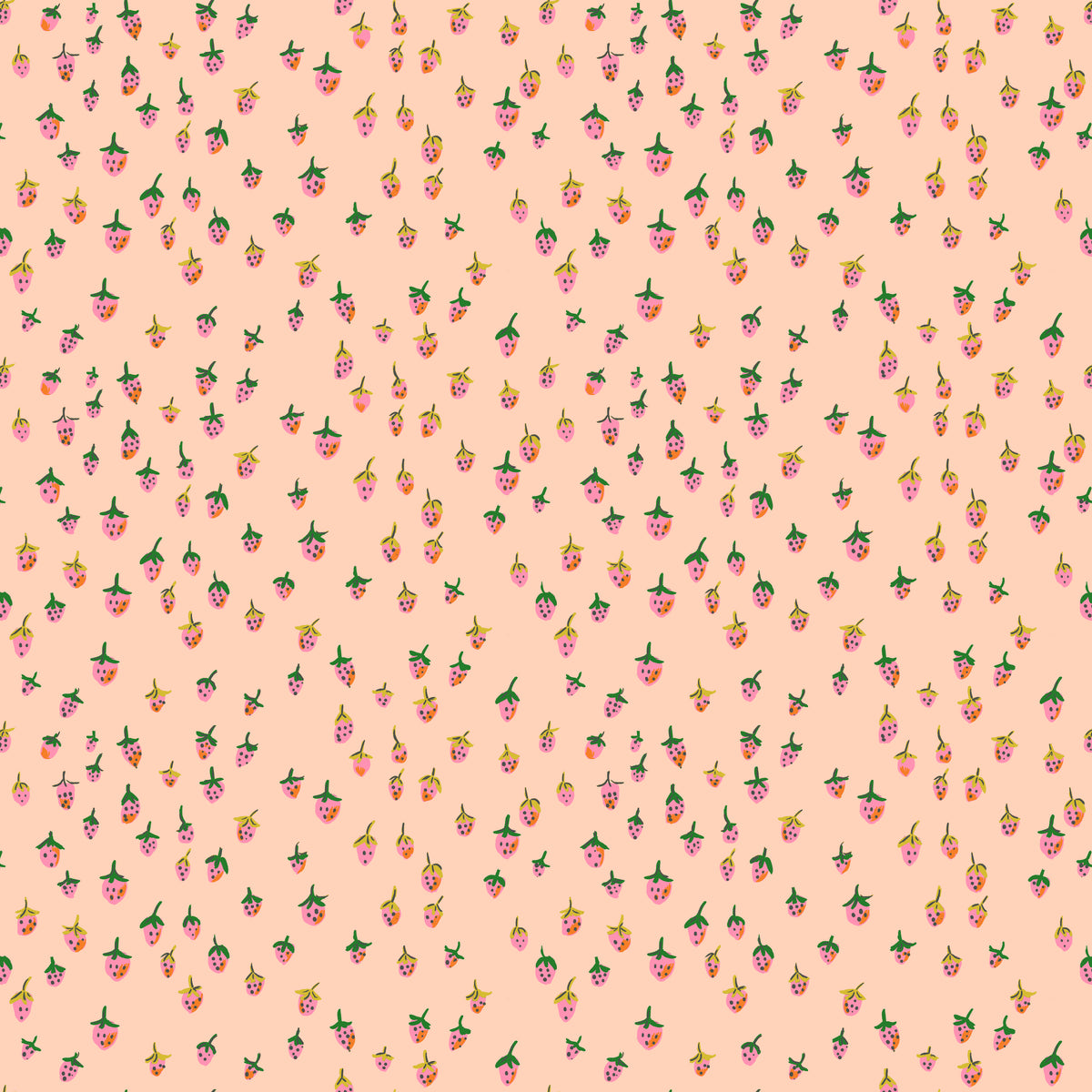 Heather Ross Favorites - Field Strawberries in Blush