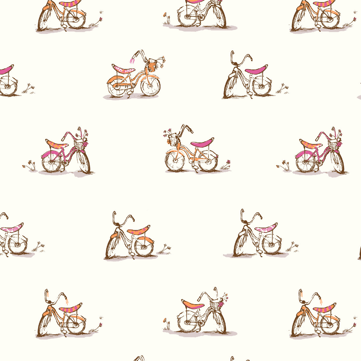 Heather Ross Favorites - Dream Bike in White