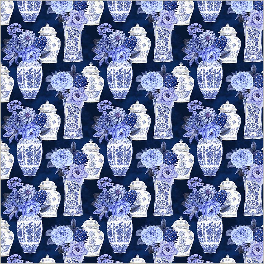 China Blue - Porcelain Bouquets in Delft Blue