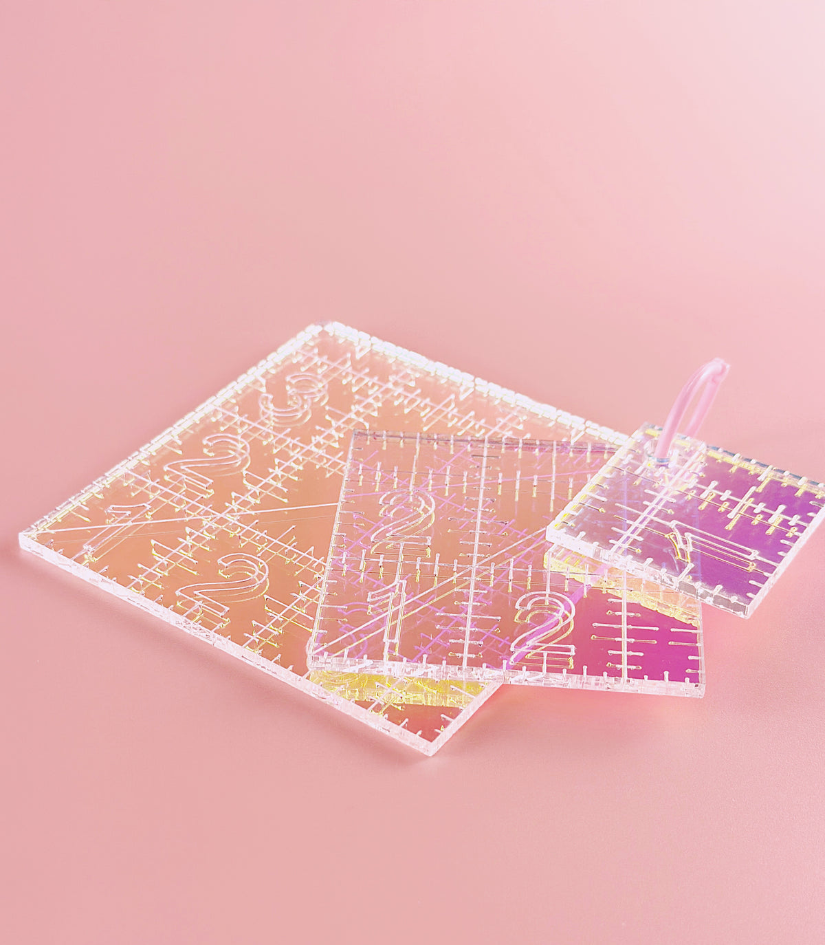 Mini Squares Set of Quilting Rulers in Iridescent
