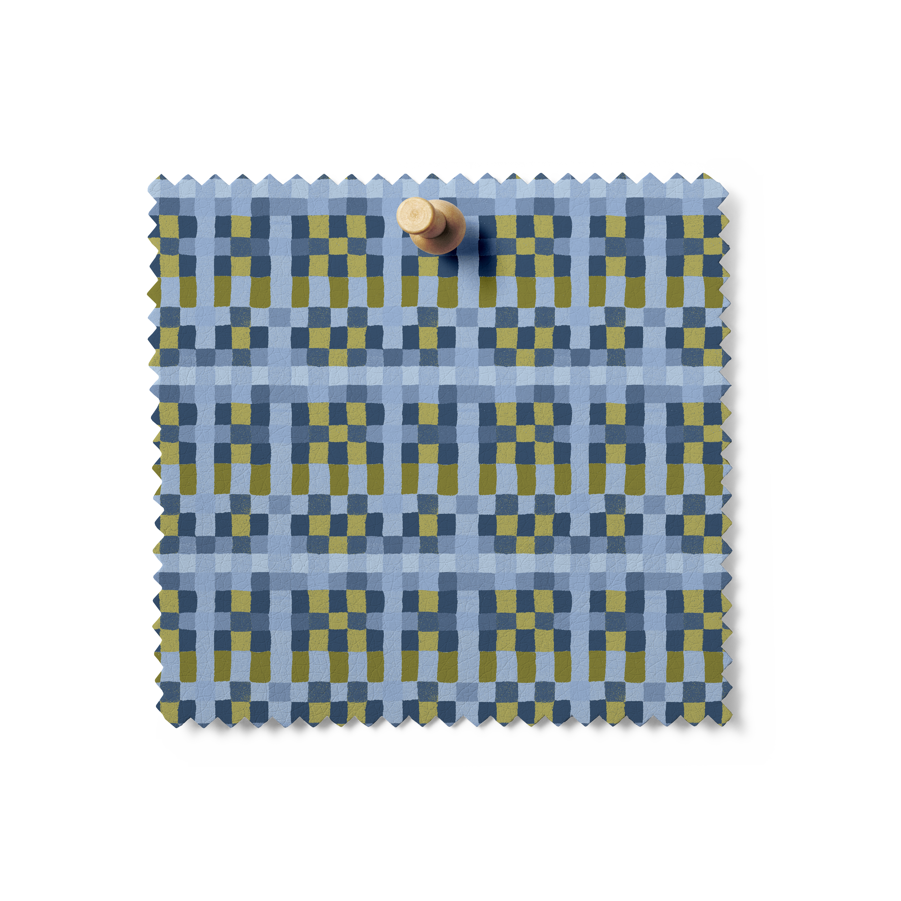 August Ellery - Patchwork Check in Delft Olive