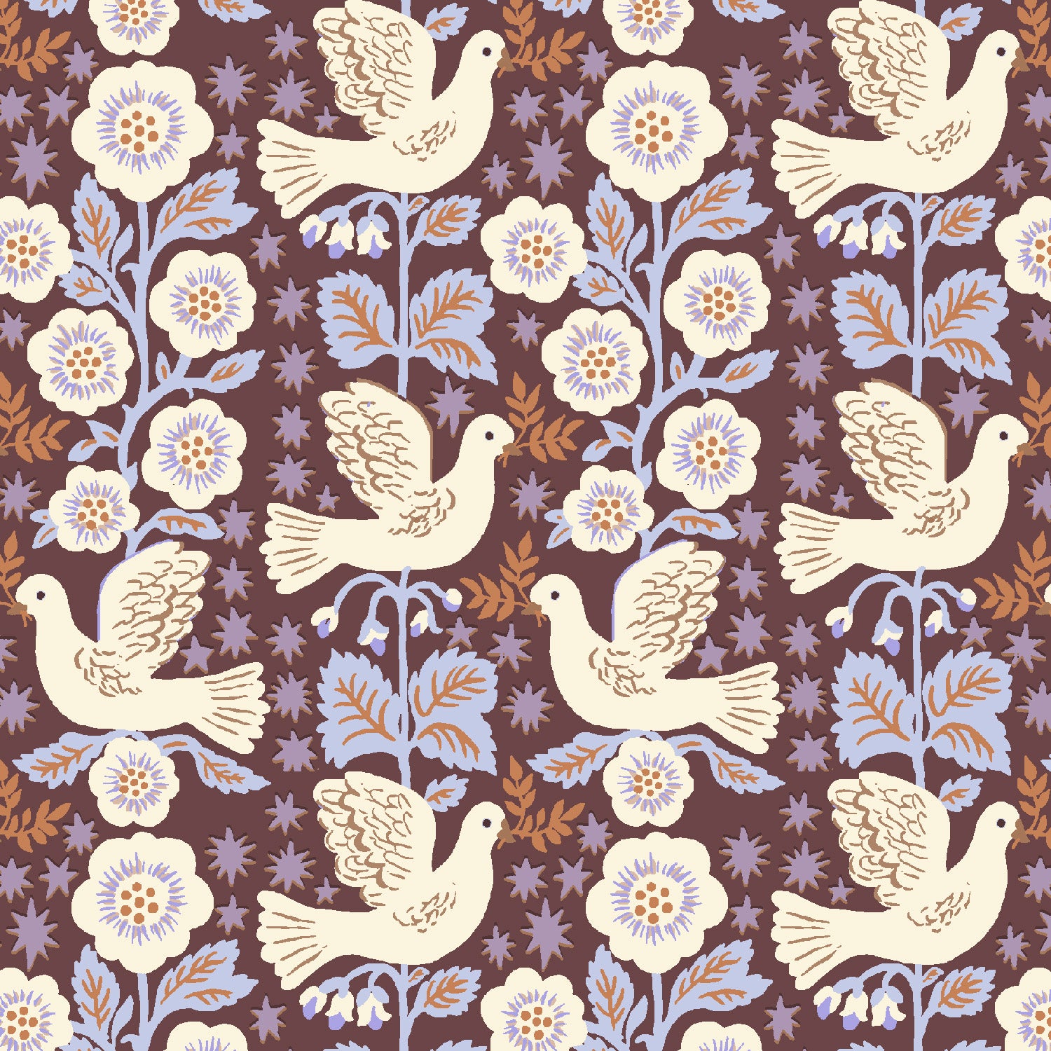 December House - The Doves of Peace in Midnight Plum