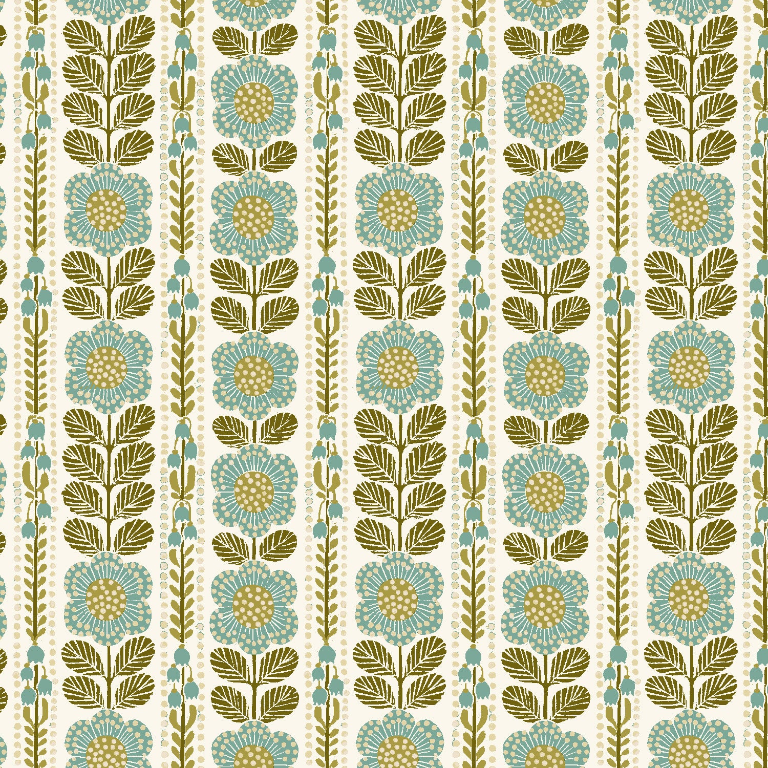 December House - Herbarium Ribbon in Cornflower Cream