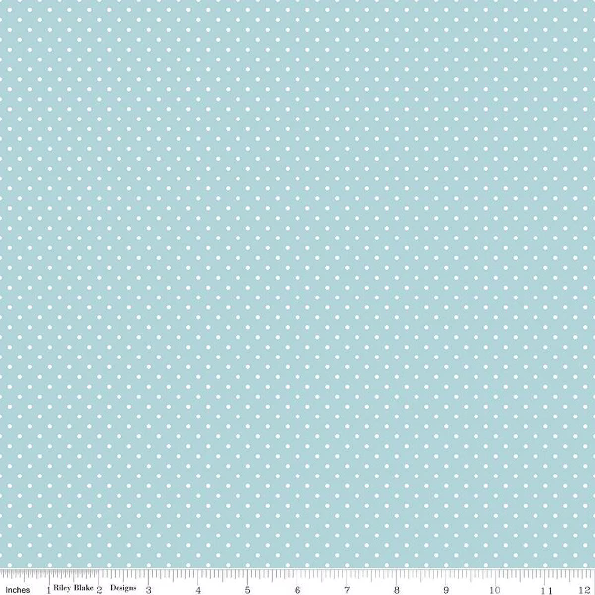 White Swiss Dot in Aqua