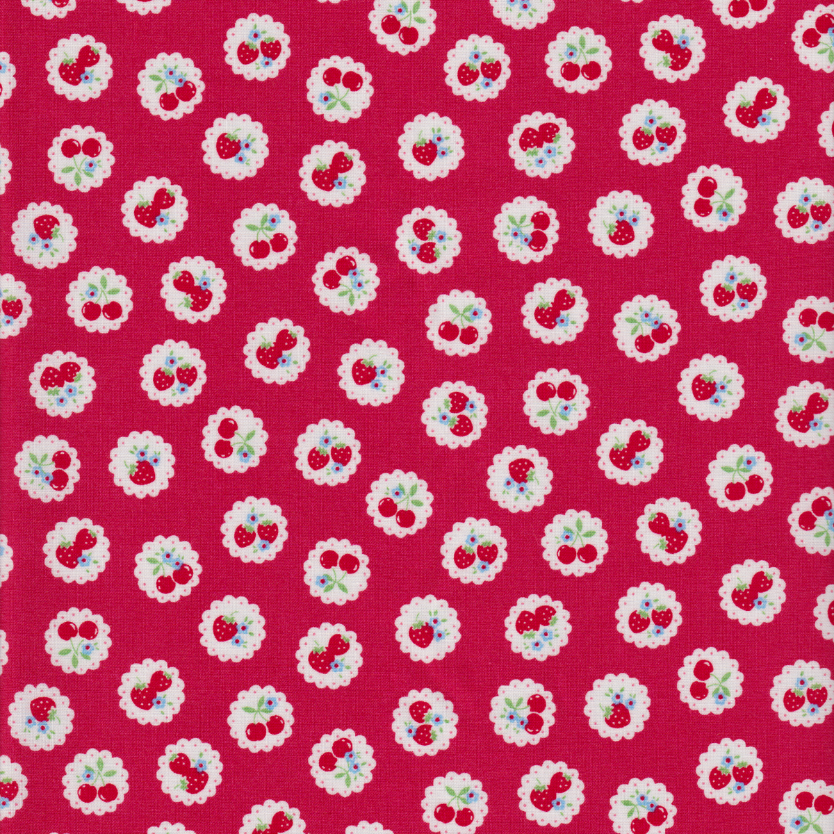 Happy Message - Berries on Doilies in Red
