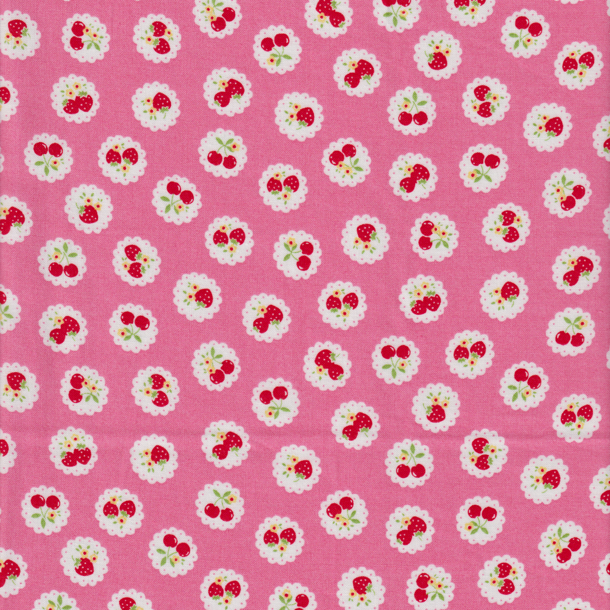 Happy Message - Berries on Doilies in Pink