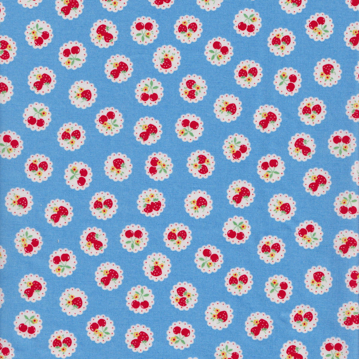 Happy Message - Berries on Doilies in Blue