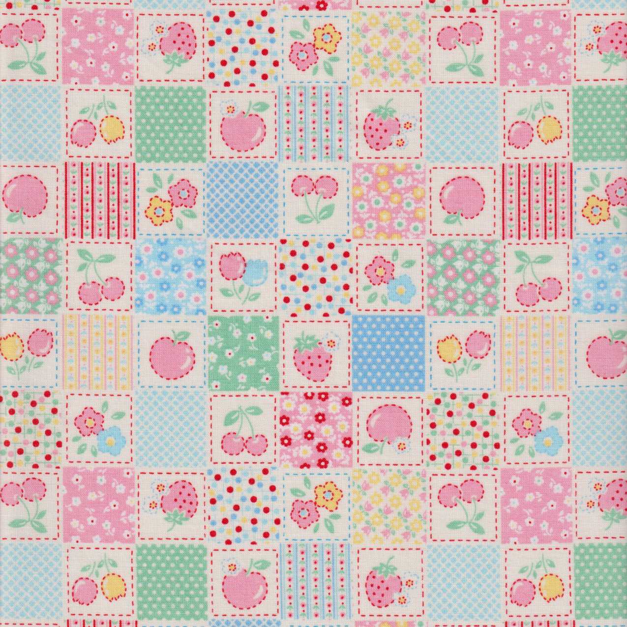 Happy Message - Small Square Patchwork in Yellow and Blue