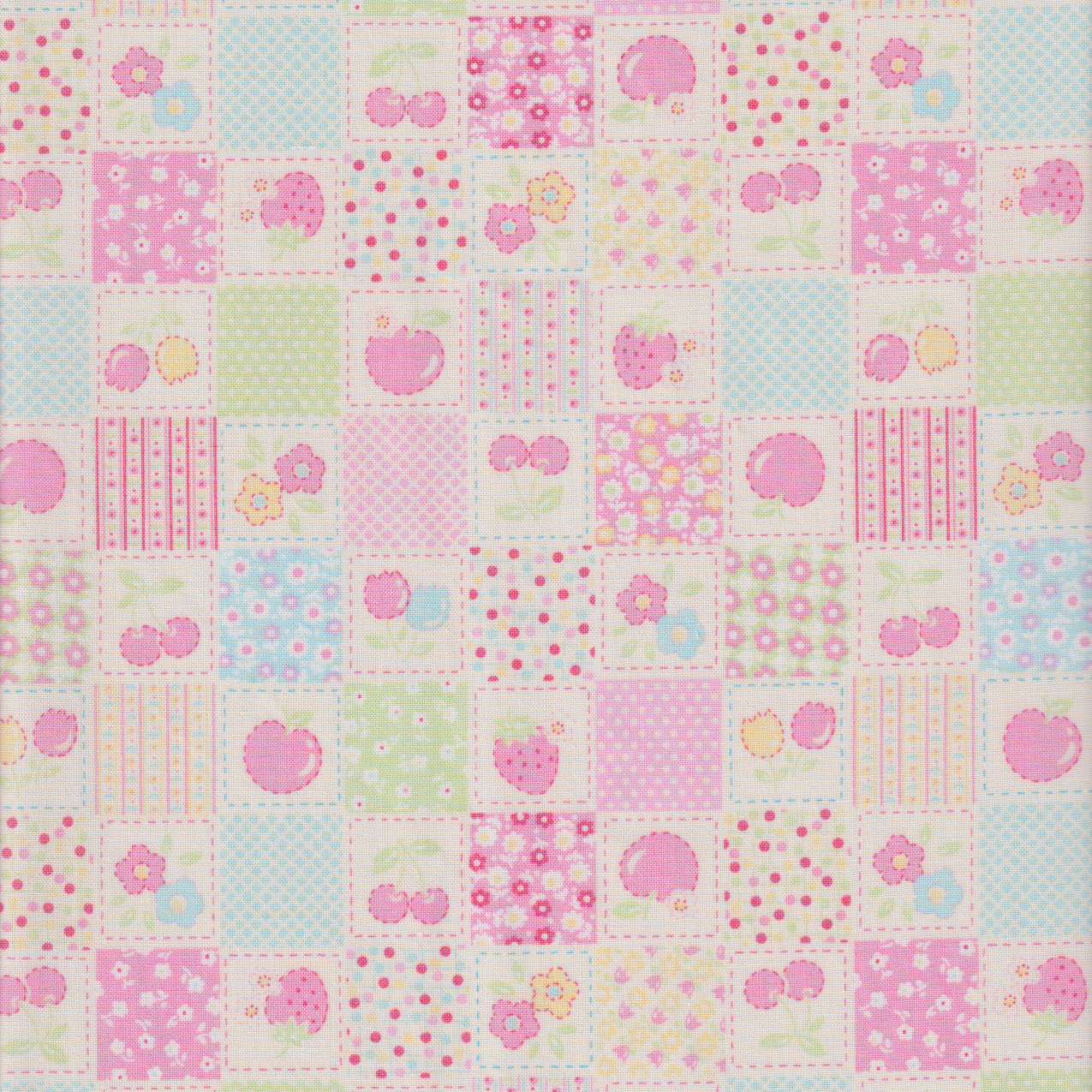 Happy Message - Small Square Patchwork in Pastel