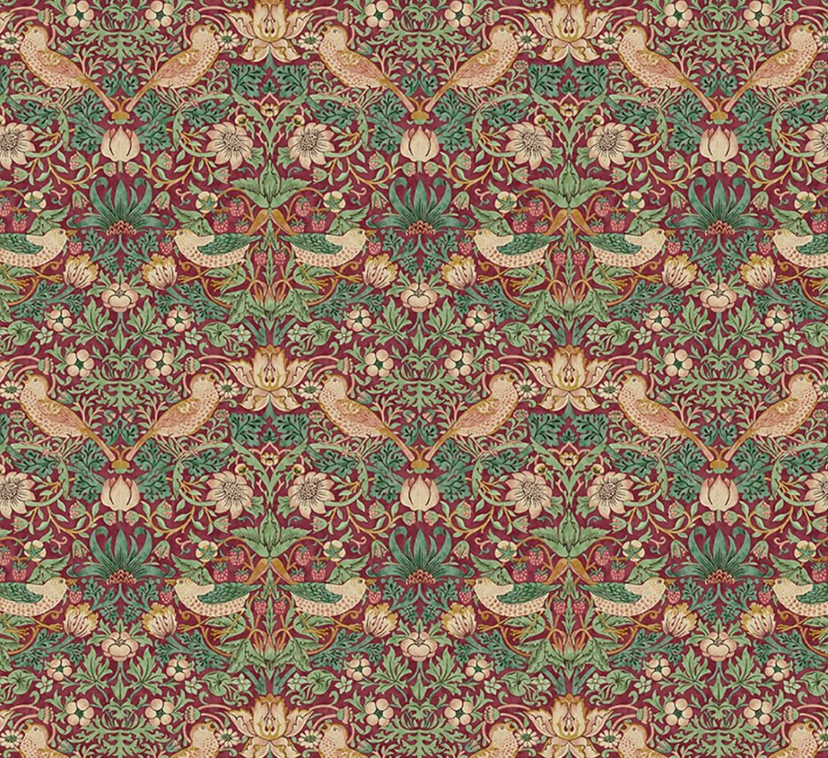 Morris & Co - Mini Strawberry Thief in Dawnrose