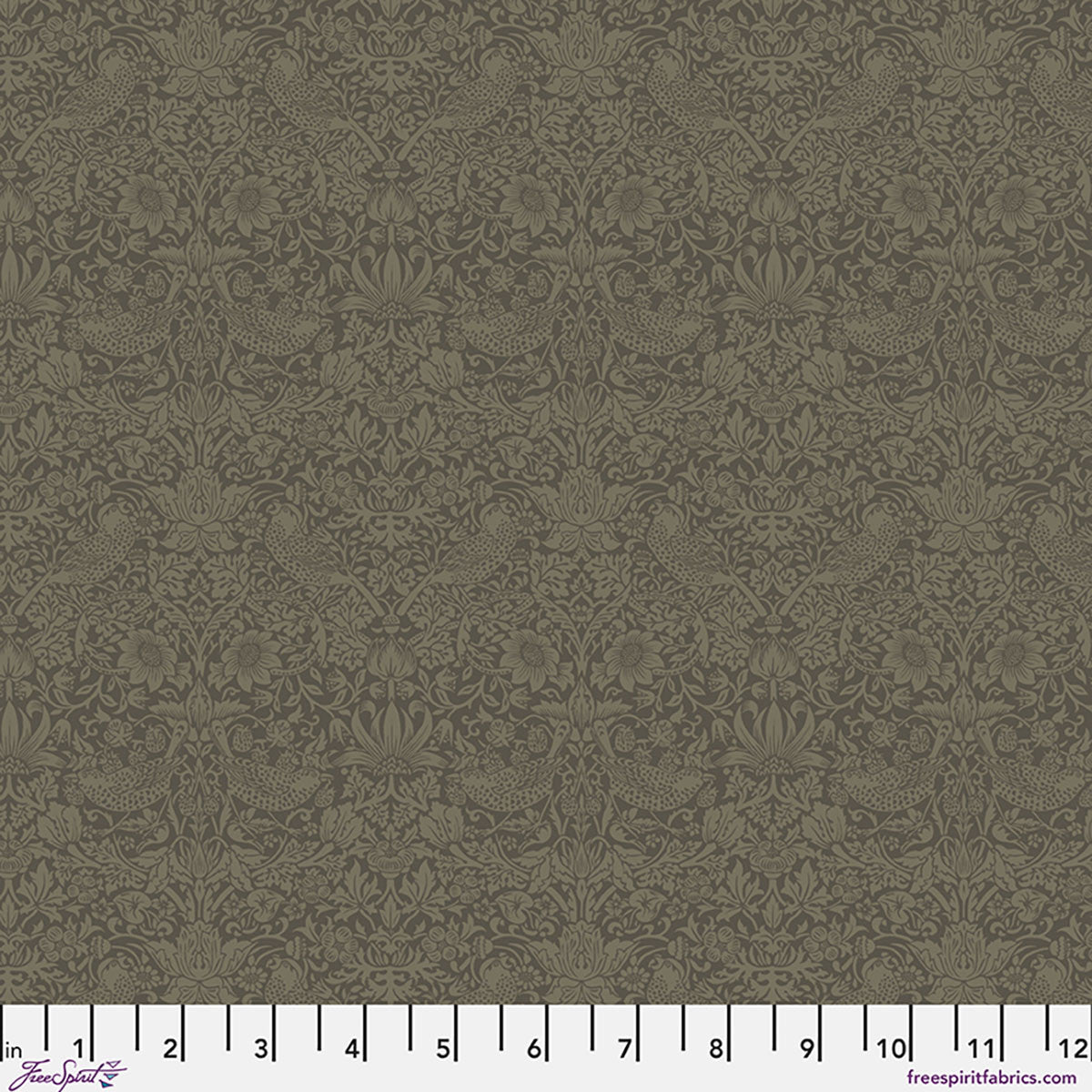 Morris & Co - Tonal Strawberry Thief in Morris Trellis