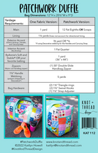 Load image into Gallery viewer, Patchwork Duffle Pattern