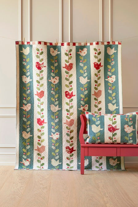 **Pre-Order Merry Little Christmas Winter Birds Quilt Kit in Petrol