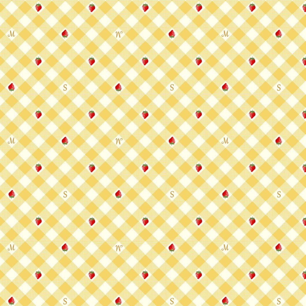 Margaret and Sophie Love Strawberry- Gingham in Yellow