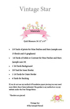 Load image into Gallery viewer, Vintage Star Quilt Pattern