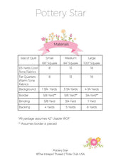 Load image into Gallery viewer, Pottery Star Quilt Pattern