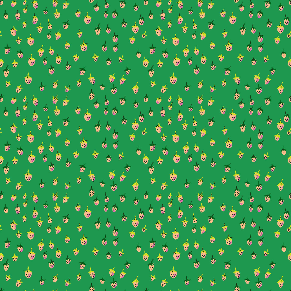 Heather Ross Favorites - Field Strawberries in Jade