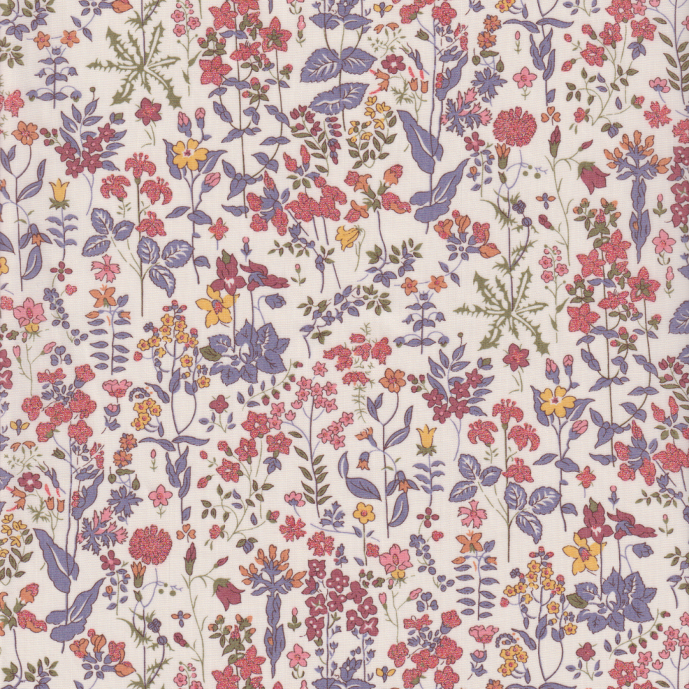 Liberty Tana Lawn© Field Flowers C (Metallic)
