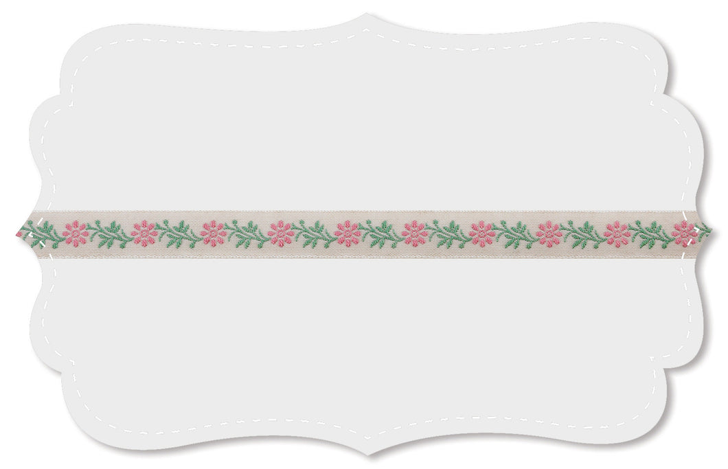 Kafka Ribbon - Flower Vine Pink