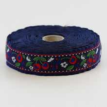 Load image into Gallery viewer, Kafka Ribbon - Cherries Denim and Red
