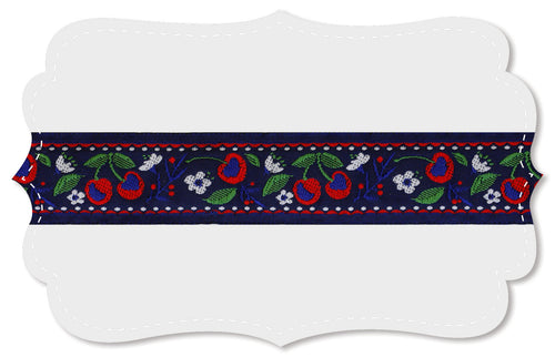 Kafka Ribbon - Cherries Denim and Red