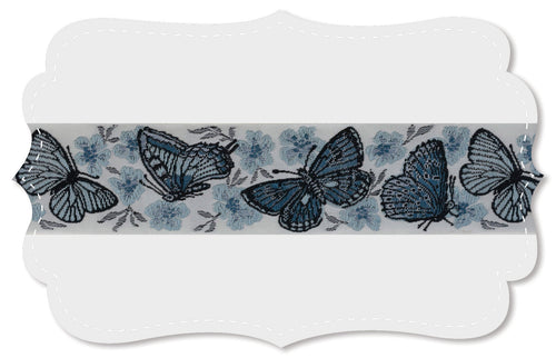 Kafka Ribbon - Spring Butterflies Grey Blue