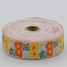 Load image into Gallery viewer, Kafka Ribbon - Flower Twin Orange and Yellow

