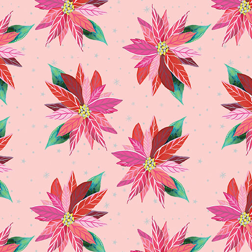 Magical Season - Painterly Poinsettia in Light Pink