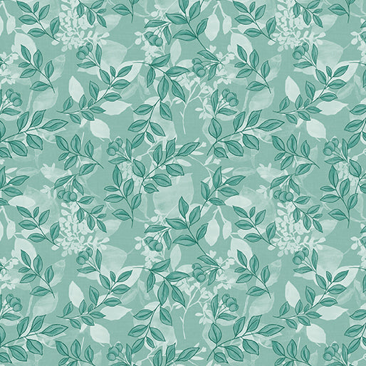 Montgomery: Mountain Charm - Mountain Foliage in Teal