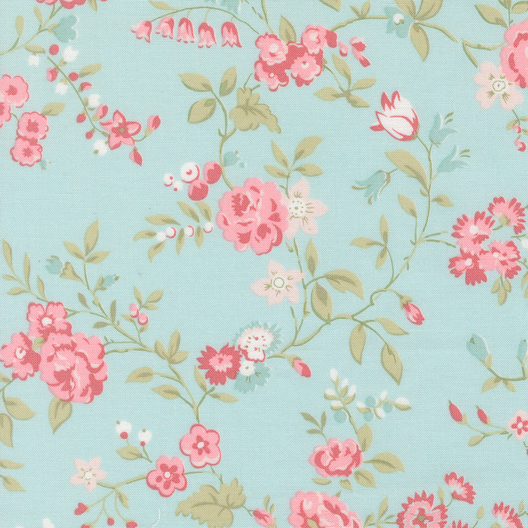 Abide - Main Floral in Light Blue