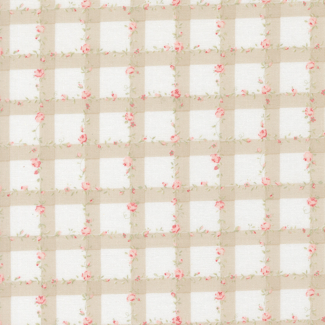 Abide - Floral Gingham in Stone