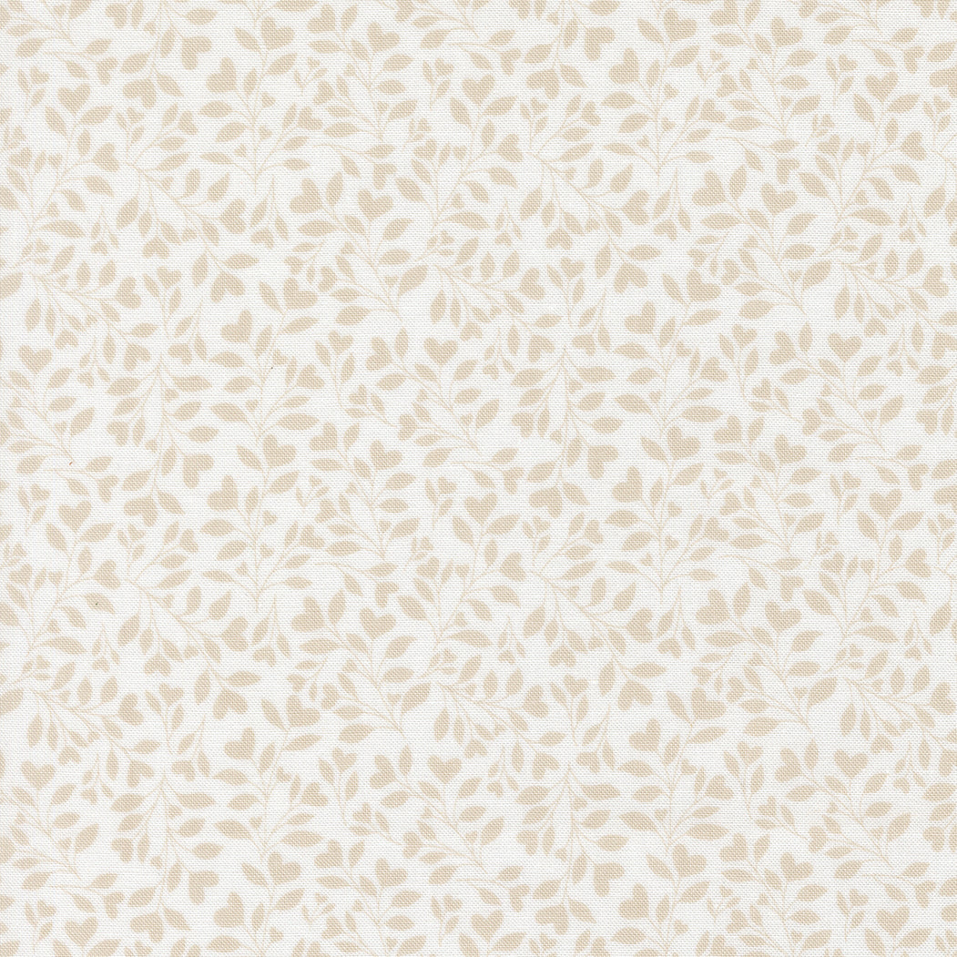 Abide - Hearts and Leaves in Linen White Stone