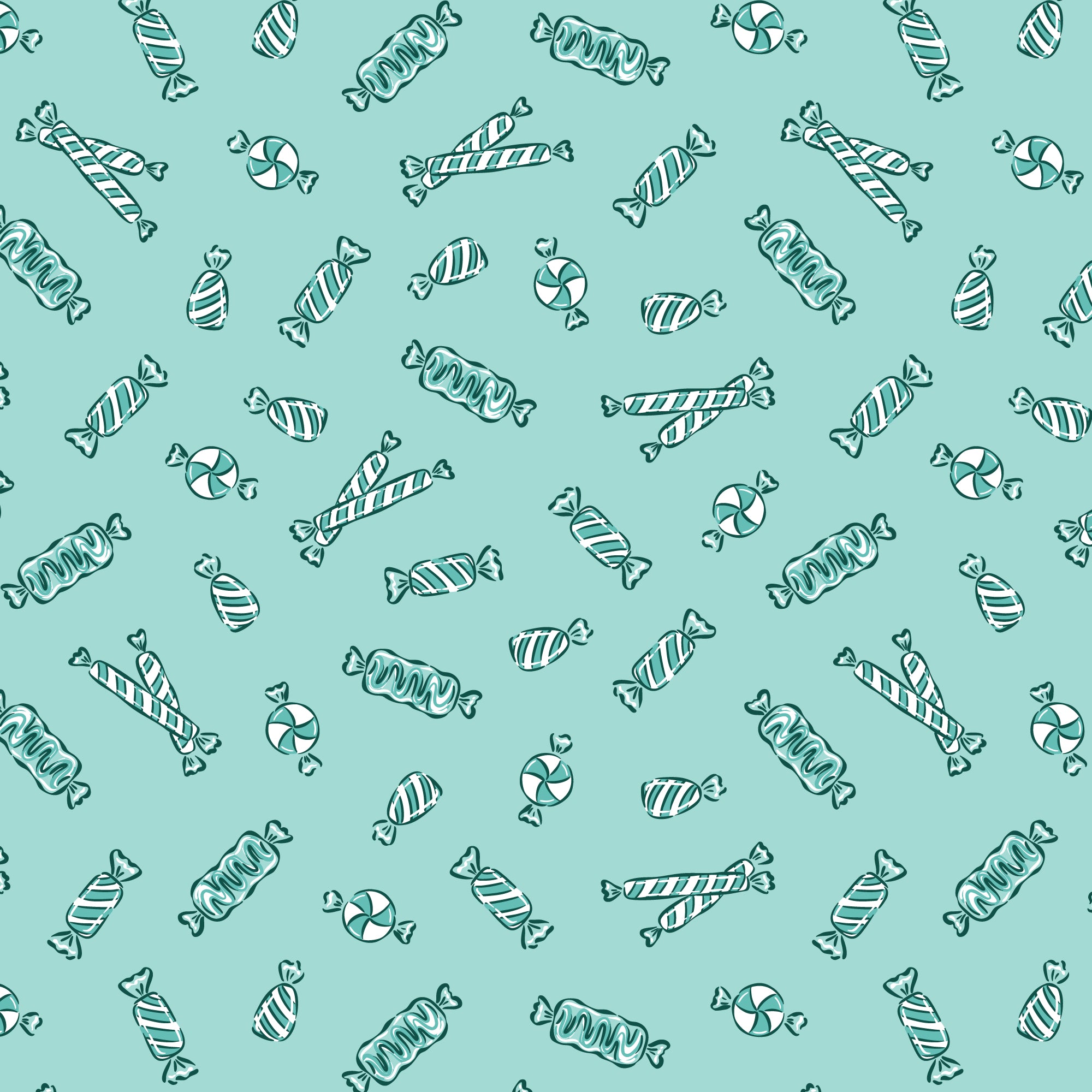 Jolly Tidings - Peppermint Candy in Turquoise