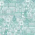 Jolly Tidings - Gingerbread Village in Turquoise