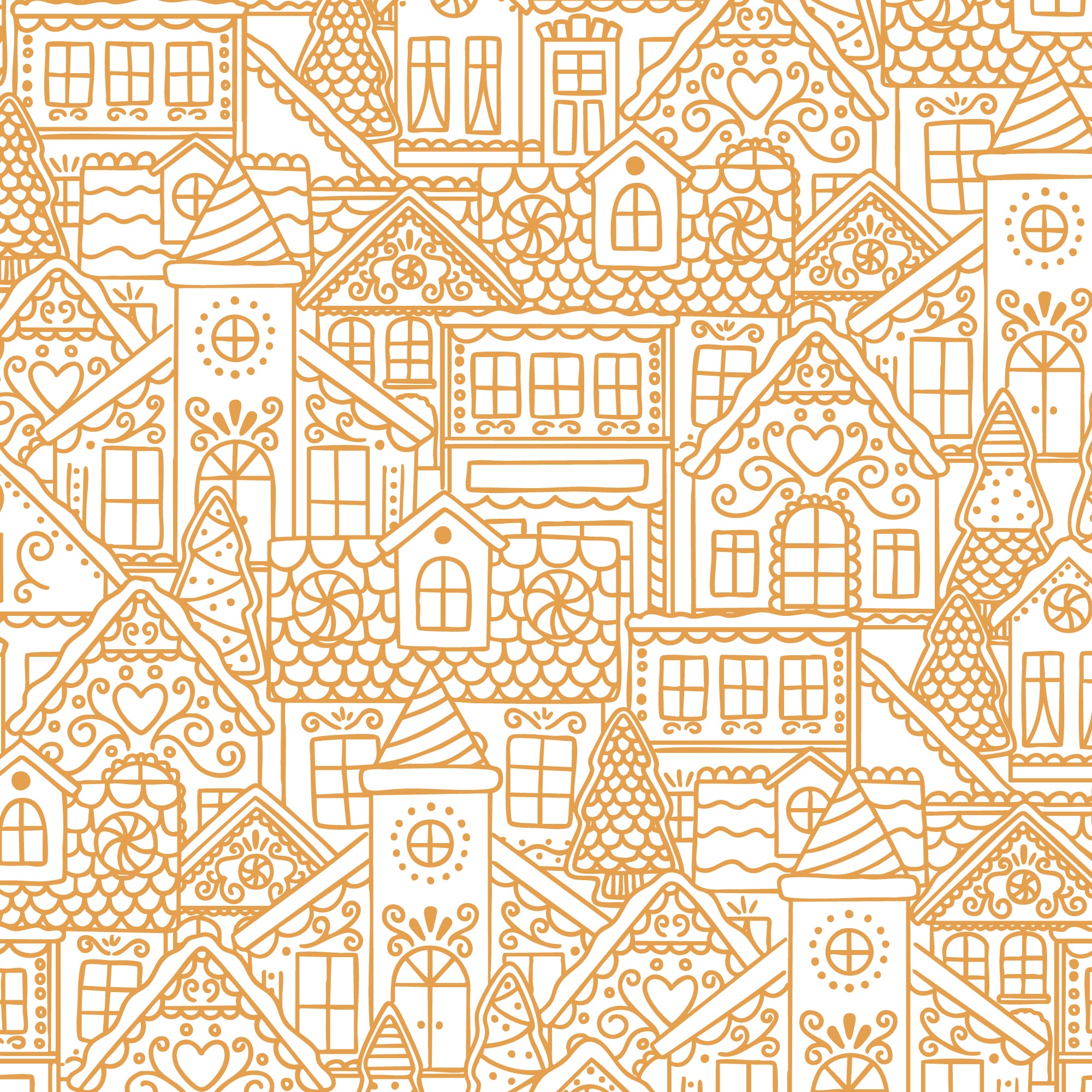 Jolly Tidings - Gingerbread Village in Gold