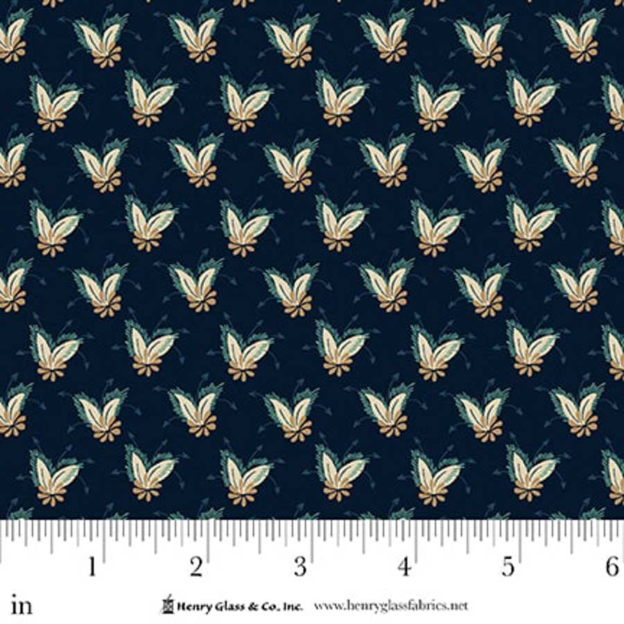 Lost Gardens of Heligan - Feathery Foulard in Prussian Blue