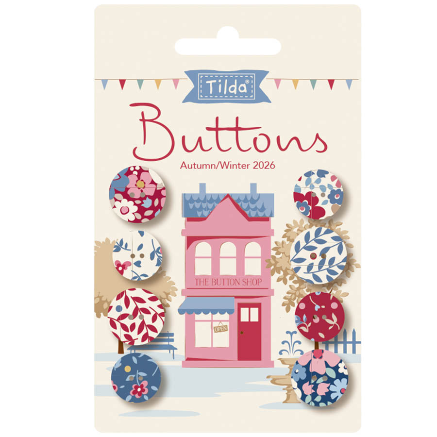 Village Life Winter Buttons