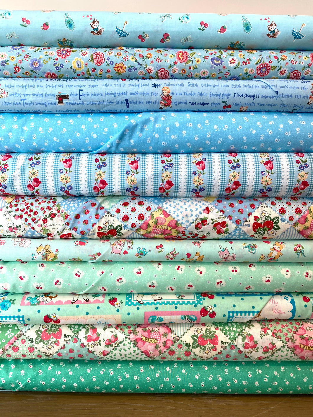 Atsuko Matsuyama - Fat Quarter Bundle Aqua and Blue 11