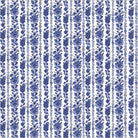 China Blue - Garden Rows in White
