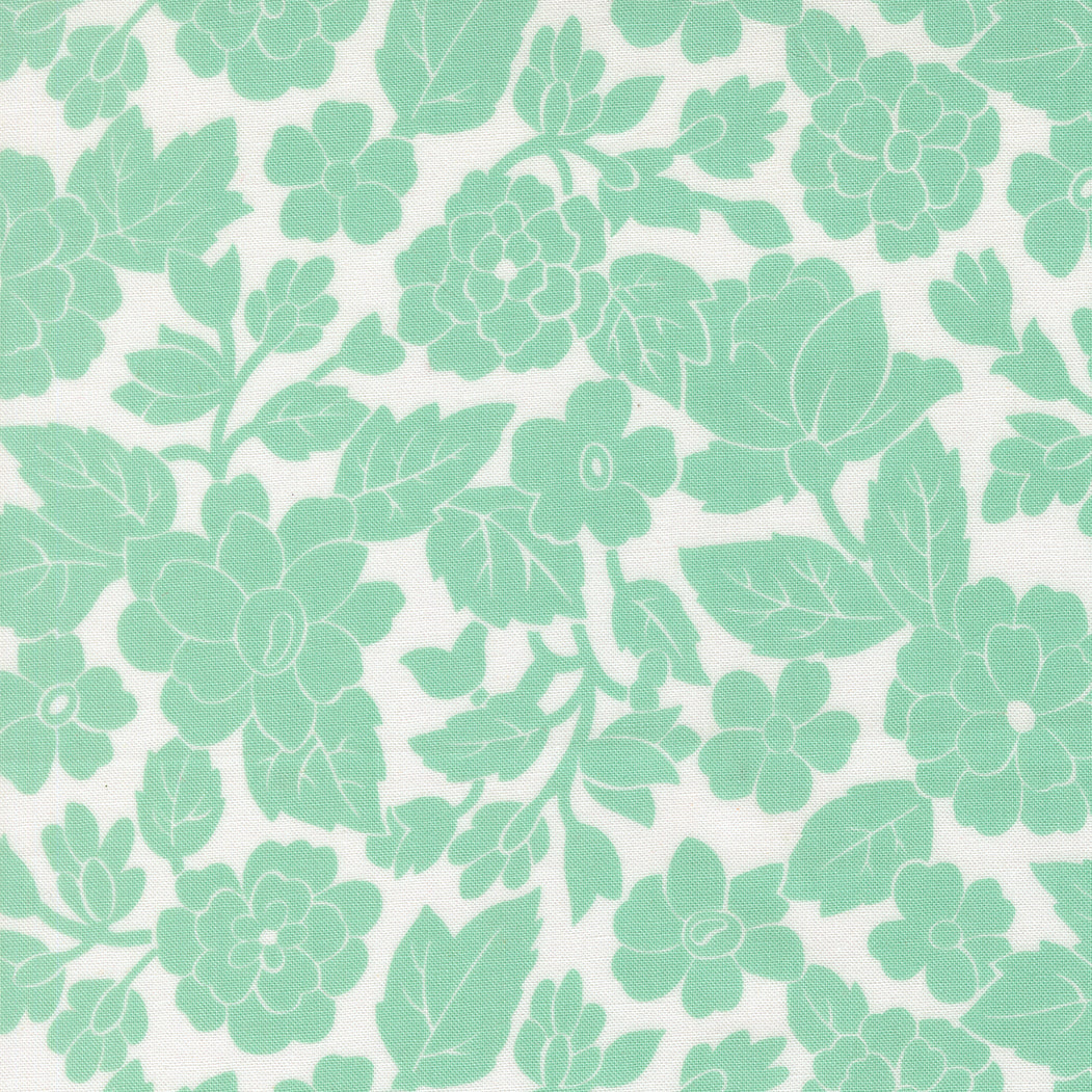 Bloomsberry - London Damask in White Aqua