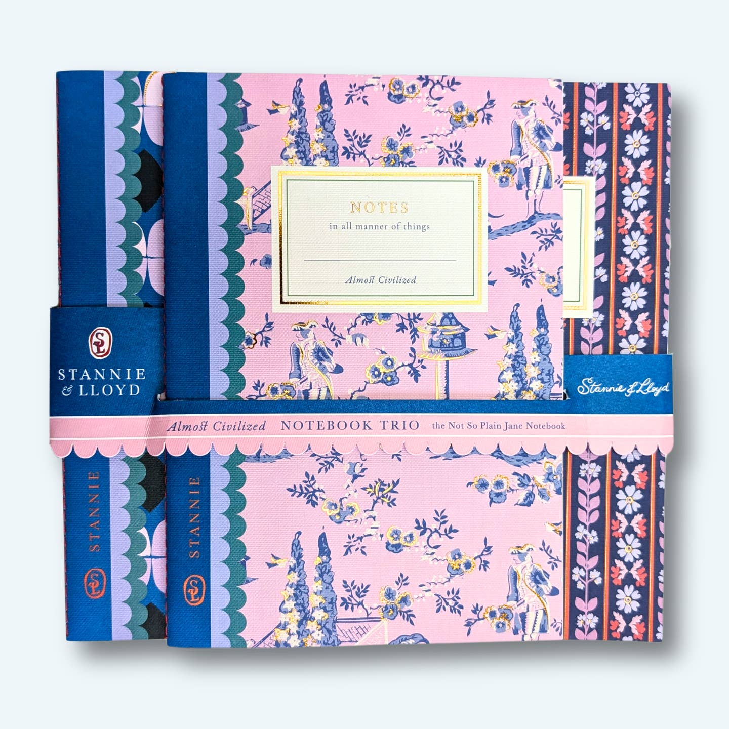 Stannie & Lloyd - Notebook Trio in Modern Toile