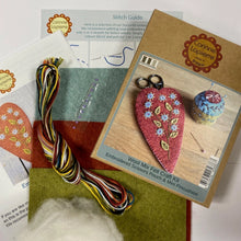 Load image into Gallery viewer, Wool Felt Craft Kit- Embroidered Scissors Pouch and Mini Pincushion
