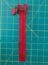 Load image into Gallery viewer, Red Zipper w/Cherry Charm 8”
