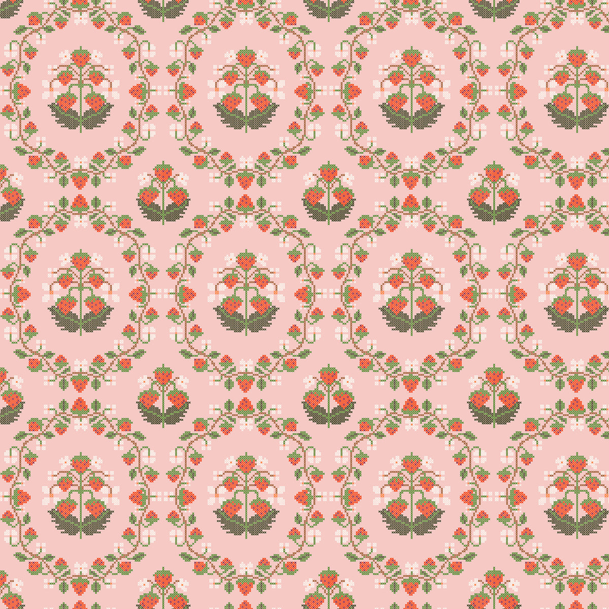 Once Upon a Charm - Cross Stitch in Pink